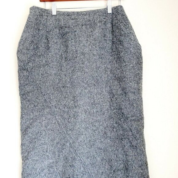 Nina Ricci Women's Size 44 US12 Large Gray Skirt Alpaca A-Line Silk Lined Mini - Picture 9 of 10